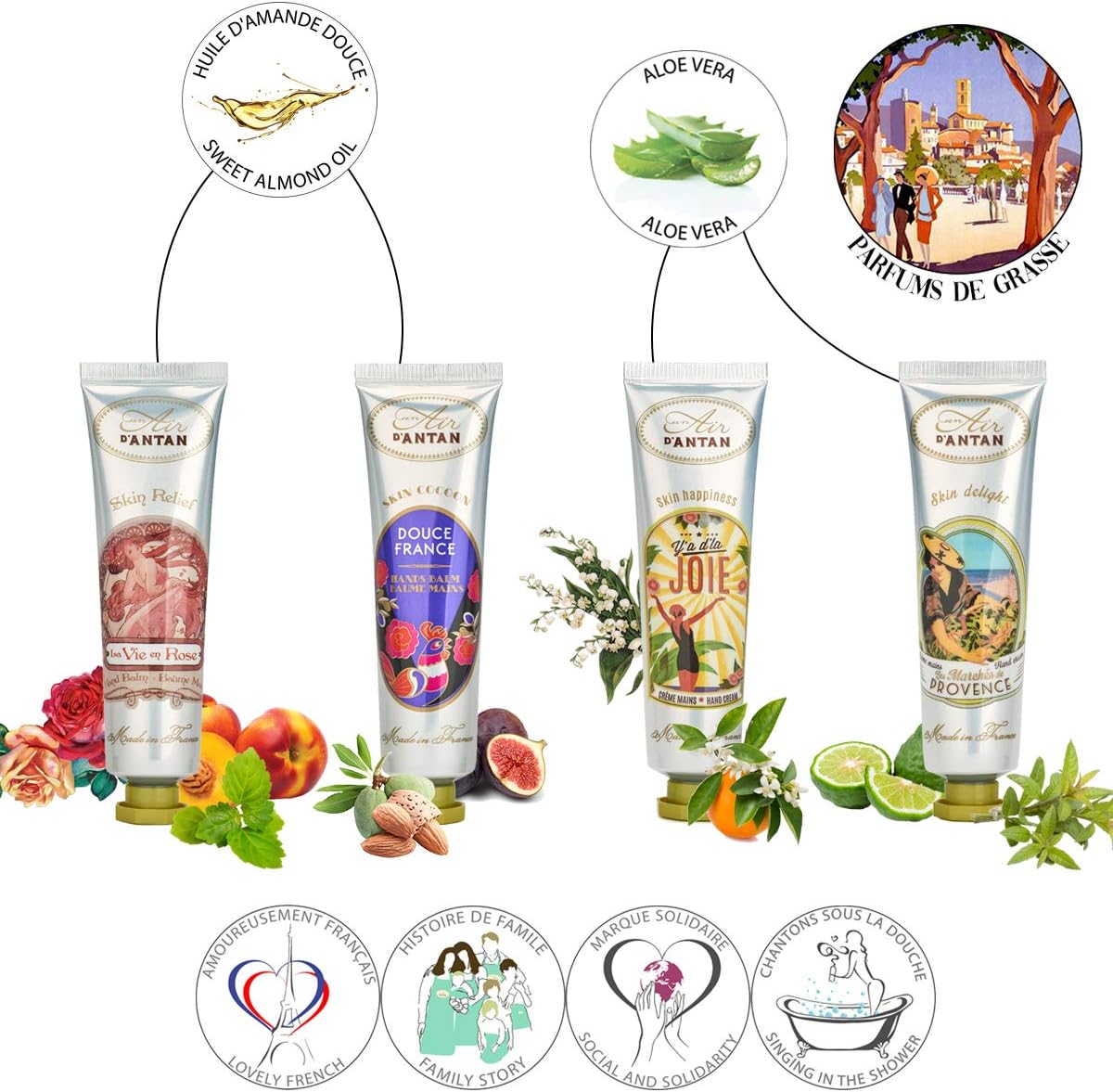 Hand Cream Gift Set For Women, 4 Pcs Hand Cream Gift Set