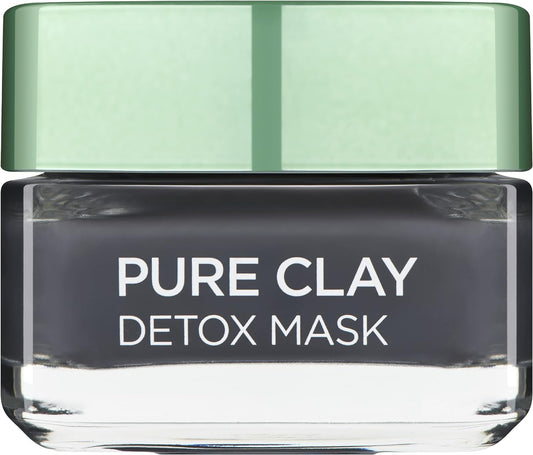 L'Oreal Paris Pure Clay Black Charcoal Detox Face Mask, Deep Cleansing