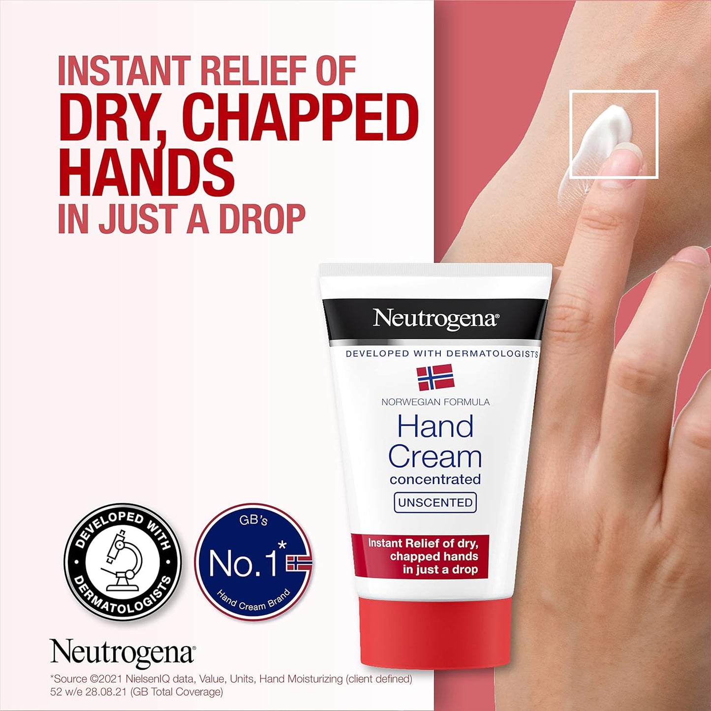 Neutrogena Norwegian Concentrated Unscented Hand Cream, 50 ml (Pack of 1)