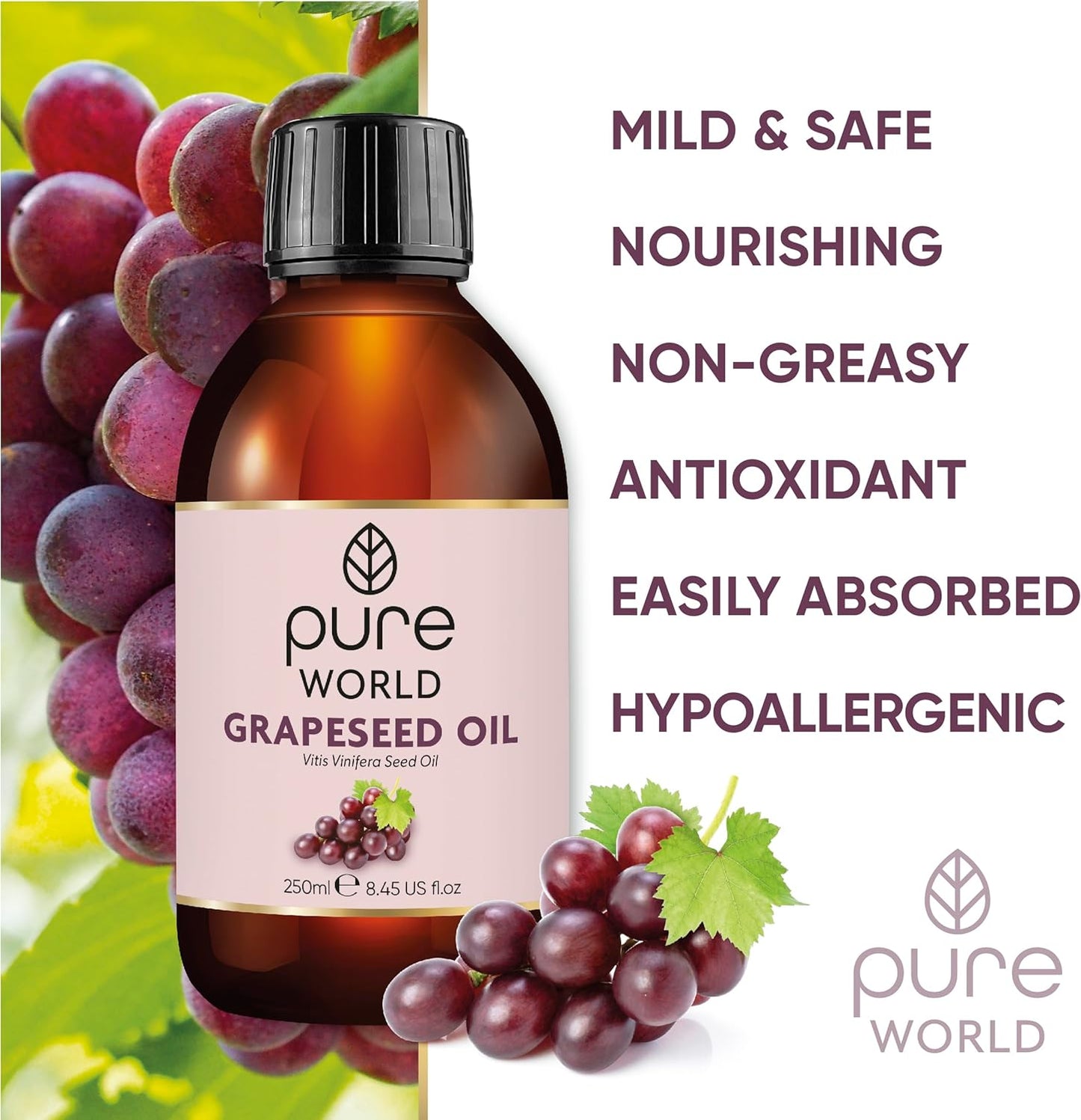 Pure World Natural Castor Oil 250ML, 100% Pure and Undiluted