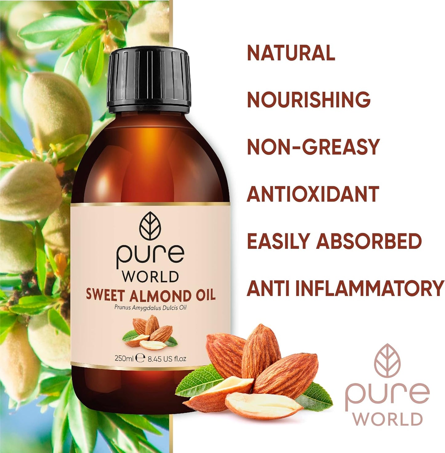 Pure World Natural Castor Oil 250ML, 100% Pure and Undiluted